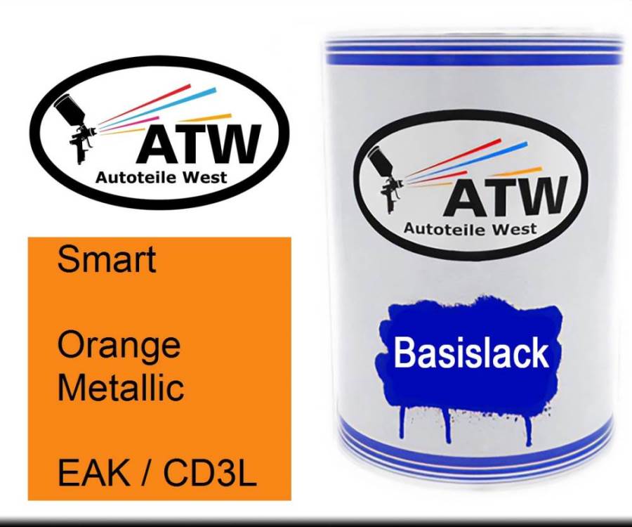 Smart, Orange Metallic, EAK / CD3L: 500ml Lackdose, von ATW Autoteile West.